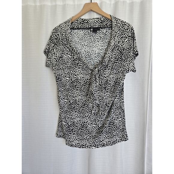 Carole Little Tops - Carole Little Womens XL Blouse Office Chic Travel Black White Boho Teacher Artsy